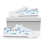 Turquoise Giraffe Pattern Print White Low Top Sneakers