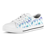 Turquoise Giraffe Pattern Print White Low Top Sneakers