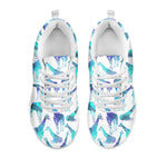 Turquoise Giraffe Pattern Print White Running Shoes