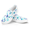 Turquoise Giraffe Pattern Print White Slip On Sneakers