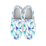 Turquoise Giraffe Pattern Print White Slip On Sneakers