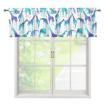 Turquoise Giraffe Pattern Print Window Valance
