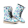 Turquoise Giraffe Pattern Print Winter Boots