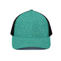 Turquoise (NOT Real) Glitter Print Black Mesh Trucker Hat