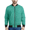 Turquoise (NOT Real) Glitter Print Men's Bomber Jacket