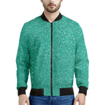 Turquoise Glitter Artwork Print (NOT Real Glitter) Men's Bomber Jacket