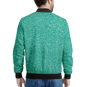 Turquoise Glitter Artwork Print (NOT Real Glitter) Men's Bomber Jacket