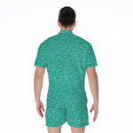 Turquoise Glitter Artwork Print (NOT Real Glitter) Men's Rompers