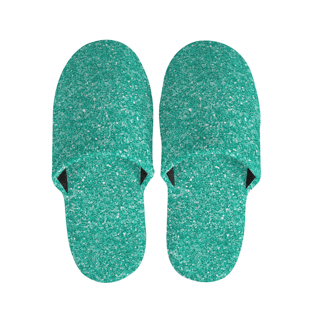 Turquoise Glitter Artwork Print (NOT Real Glitter) Slippers