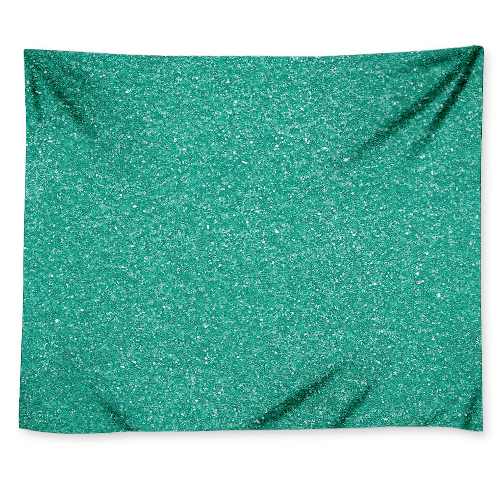 Turquoise Glitter Artwork Print (NOT Real Glitter) Tapestry