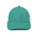Turquoise (NOT Real) Glitter Print White Mesh Trucker Hat