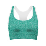 Turquoise Glitter Artwork Print (NOT Real Glitter) Women's Sports Bra
