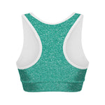 Turquoise Glitter Artwork Print (NOT Real Glitter) Women's Sports Bra