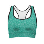 Turquoise Glitter Artwork Print (NOT Real Glitter) Women's Sports Bra