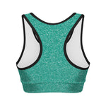 Turquoise Glitter Artwork Print (NOT Real Glitter) Women's Sports Bra