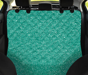 Turquoise (NOT Real) Glitter Print Pet Car Back Seat Cover