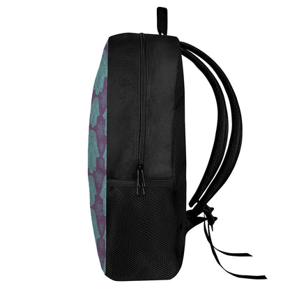 Turquoise Hamsa Pattern Print 17 Inch Backpack