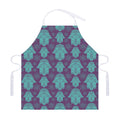Turquoise Hamsa Pattern Print Adjustable Apron