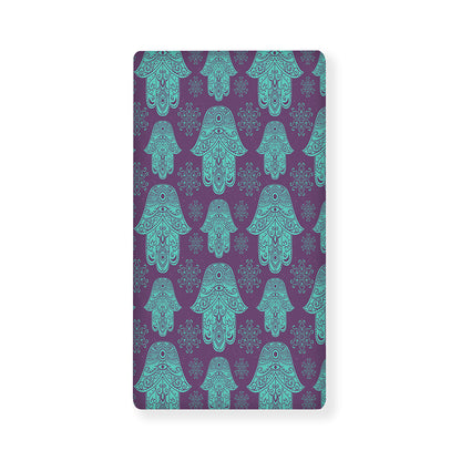 Turquoise Hamsa Pattern Print Baby Crib Sheet