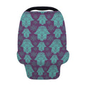 Turquoise Hamsa Pattern Print Baby Seat Cover