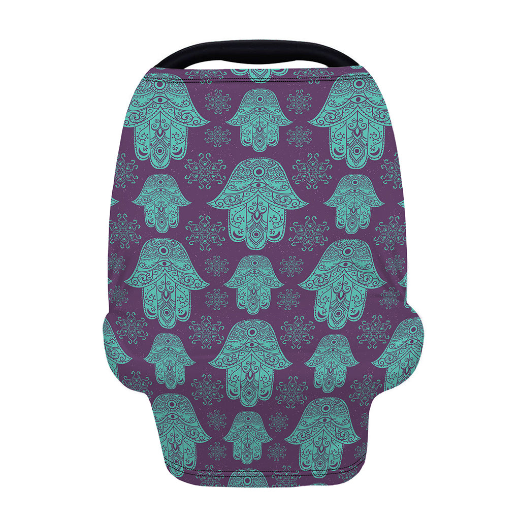 Turquoise Hamsa Pattern Print Baby Seat Cover