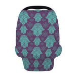 Turquoise Hamsa Pattern Print Baby Seat Cover