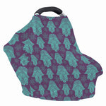 Turquoise Hamsa Pattern Print Baby Seat Cover