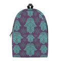 Turquoise Hamsa Pattern Print School Backpack