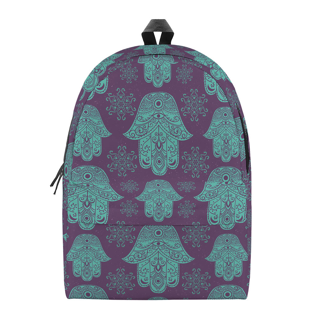 Turquoise Hamsa Pattern Print Backpack