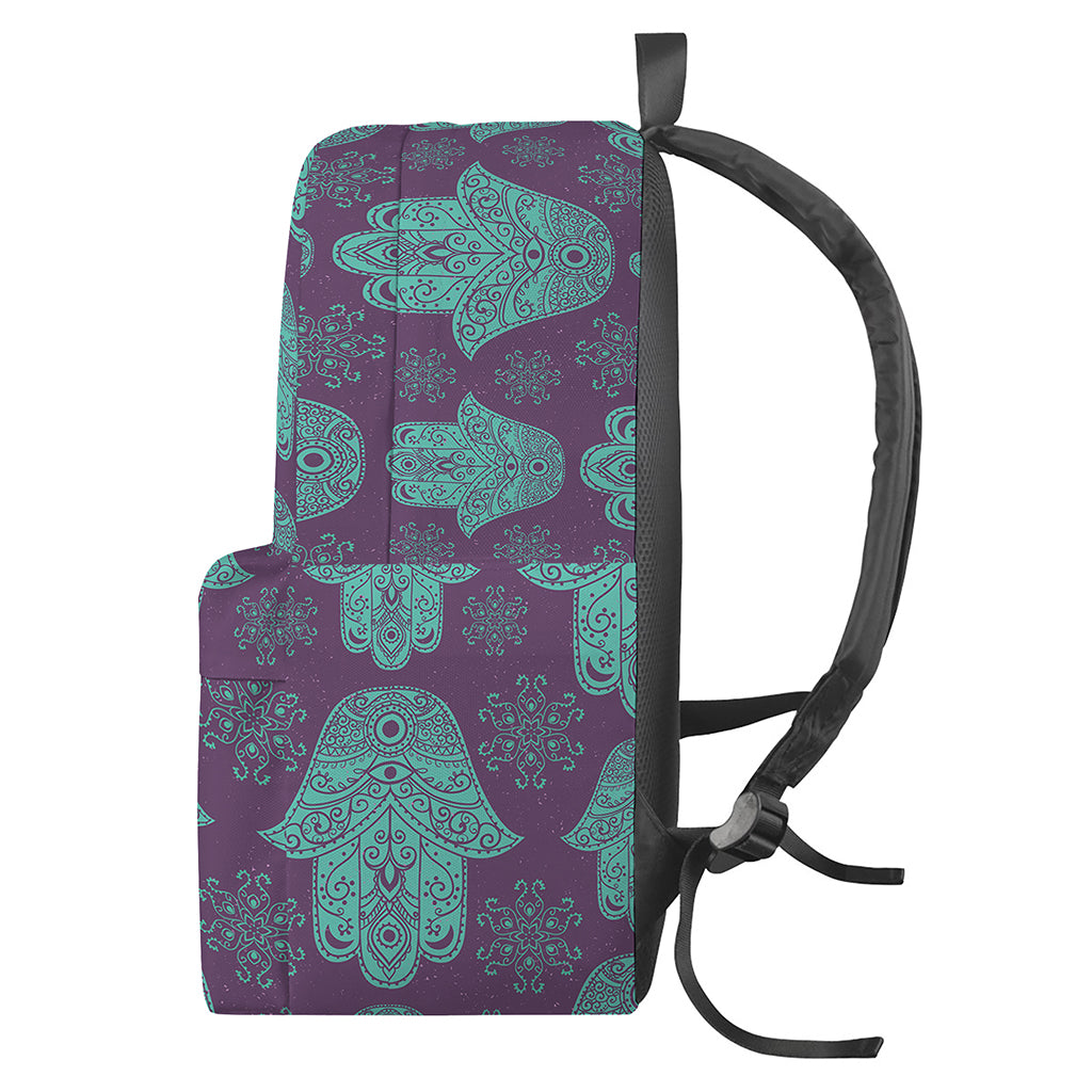 Turquoise Hamsa Pattern Print Backpack