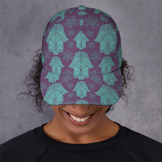 Turquoise Hamsa Pattern Print Baseball Cap