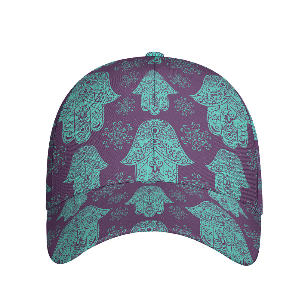 Turquoise Hamsa Pattern Print Baseball Cap