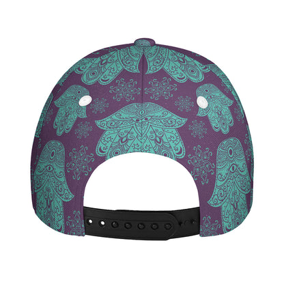 Turquoise Hamsa Pattern Print Baseball Cap