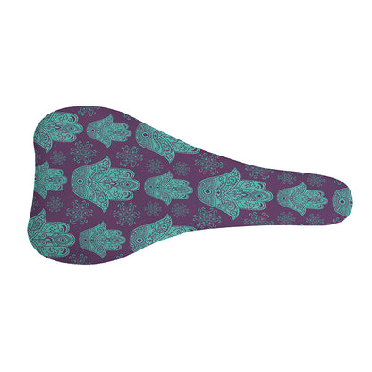 Turquoise Hamsa Pattern Print Bicycle Seat Cover