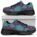 Turquoise Hamsa Pattern Print Black Chunky Shoes