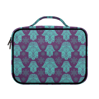 Turquoise Hamsa Pattern Print Briefcase Bible Bag