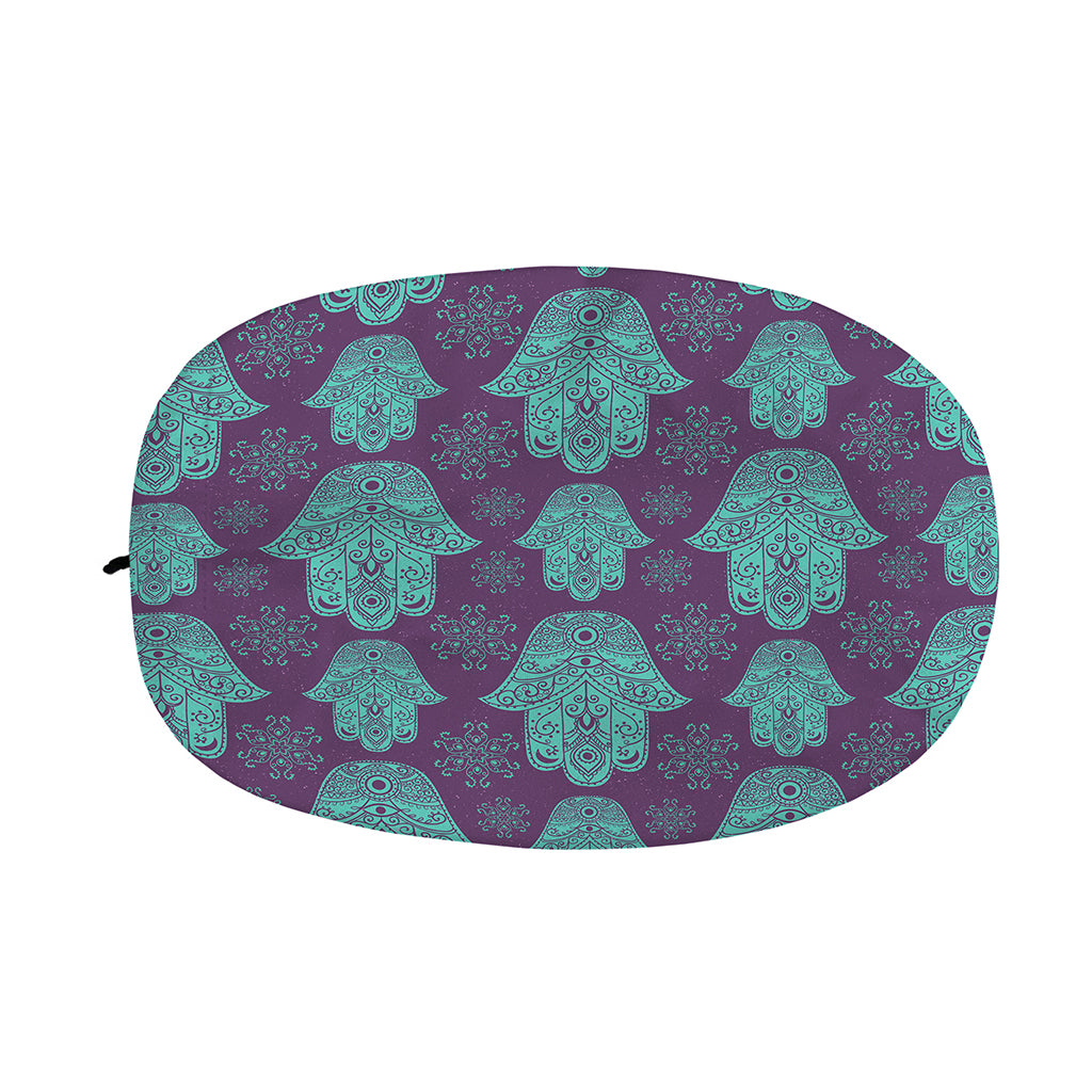 Turquoise Hamsa Pattern Print Car Side Mirror Covers