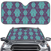 Turquoise Hamsa Pattern Print Car Windshield Sun Shade