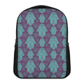 Turquoise Hamsa Pattern Print Casual Backpack