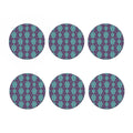 Turquoise Hamsa Pattern Print Coaster Set