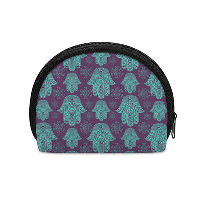 Turquoise Hamsa Pattern Print Coin Purse