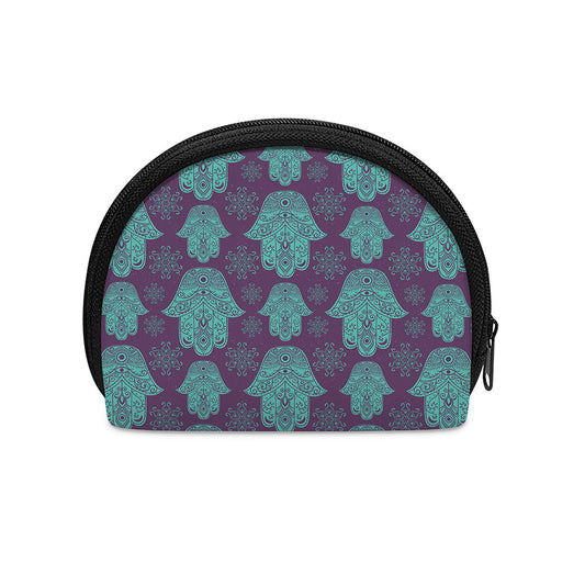Turquoise Hamsa Pattern Print Coin Purse