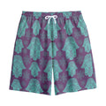 Turquoise Hamsa Pattern Print Cotton Shorts