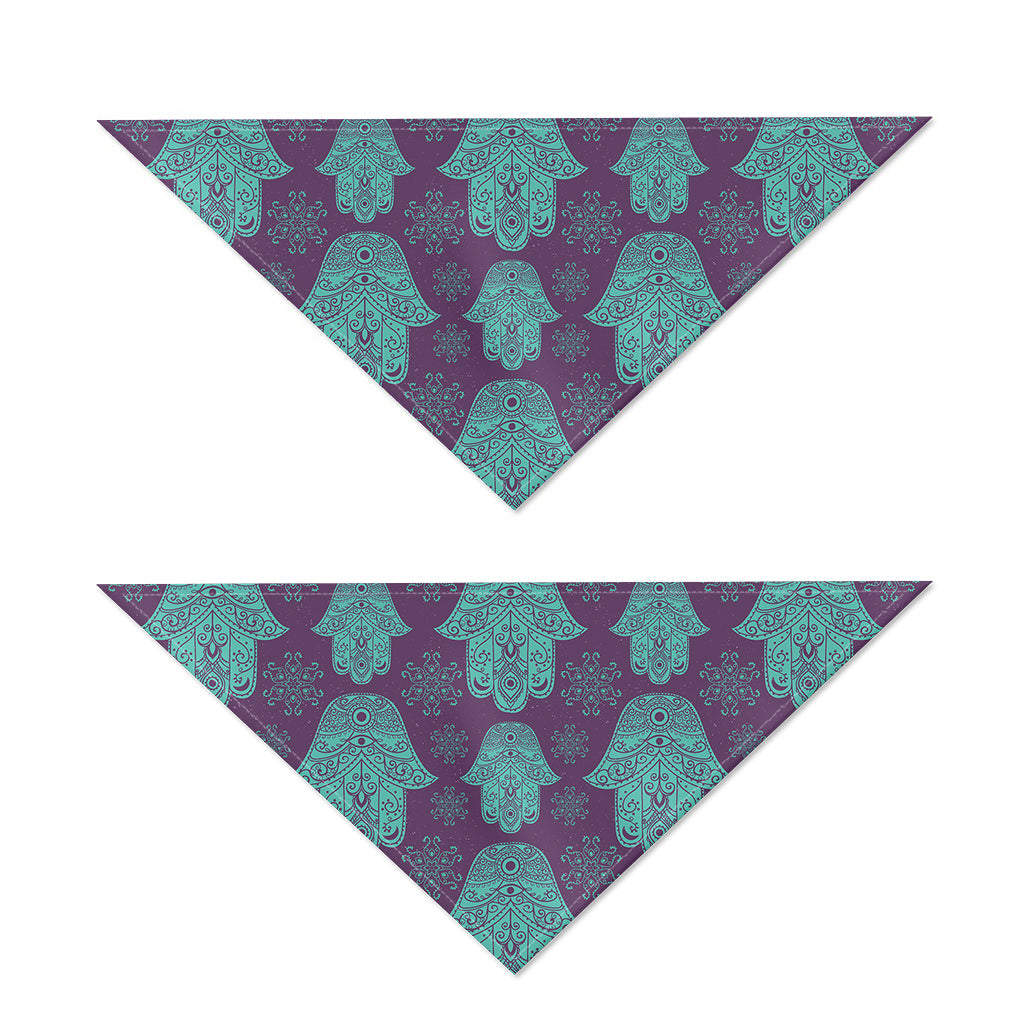Turquoise Hamsa Pattern Print Dog Bandana