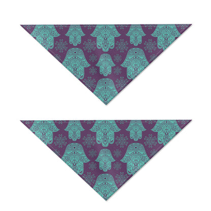 Turquoise Hamsa Pattern Print Dog Bandana