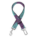 Turquoise Hamsa Pattern Print Dog Seat Belt