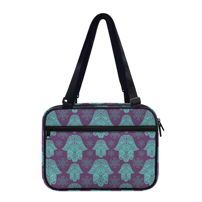 Turquoise Hamsa Pattern Print Double Strap Bible Bag