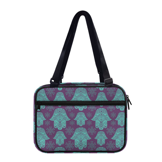 Turquoise Hamsa Pattern Print Double Strap Bible Bag
