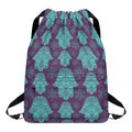 Turquoise Hamsa Pattern Print Drawstring Backpack