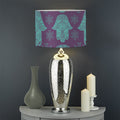 Turquoise Hamsa Pattern Print Drum Lamp Shade